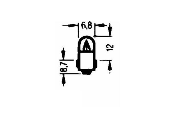 Lyspære - 12V, 2W Sokkel: BA7s 